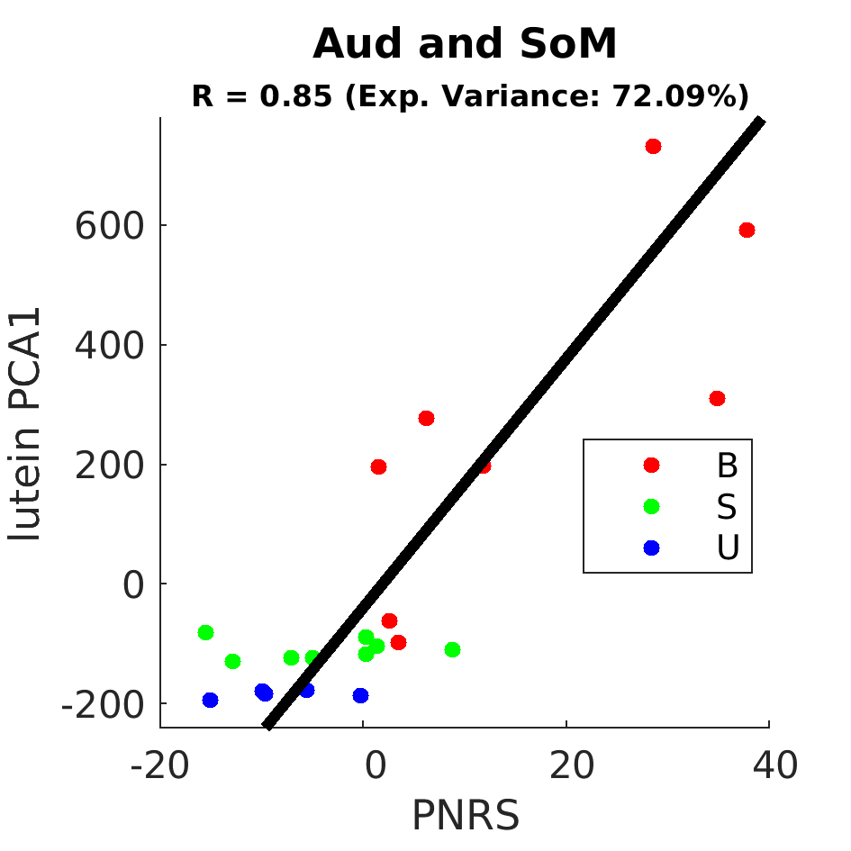gscatter Aud and SoM by Diet