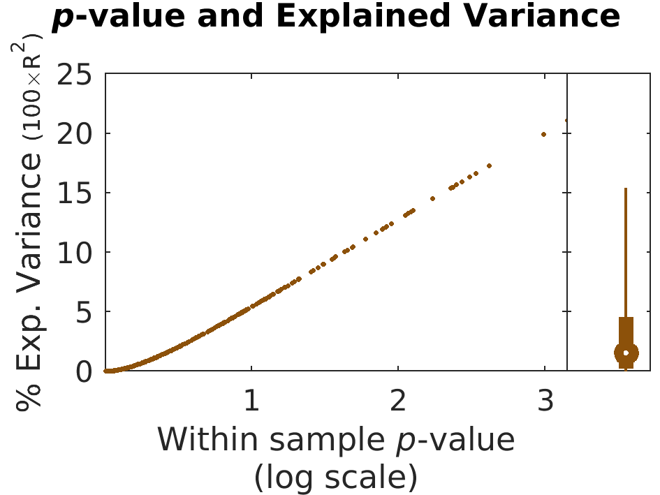 logpValue Variance by brainFeature