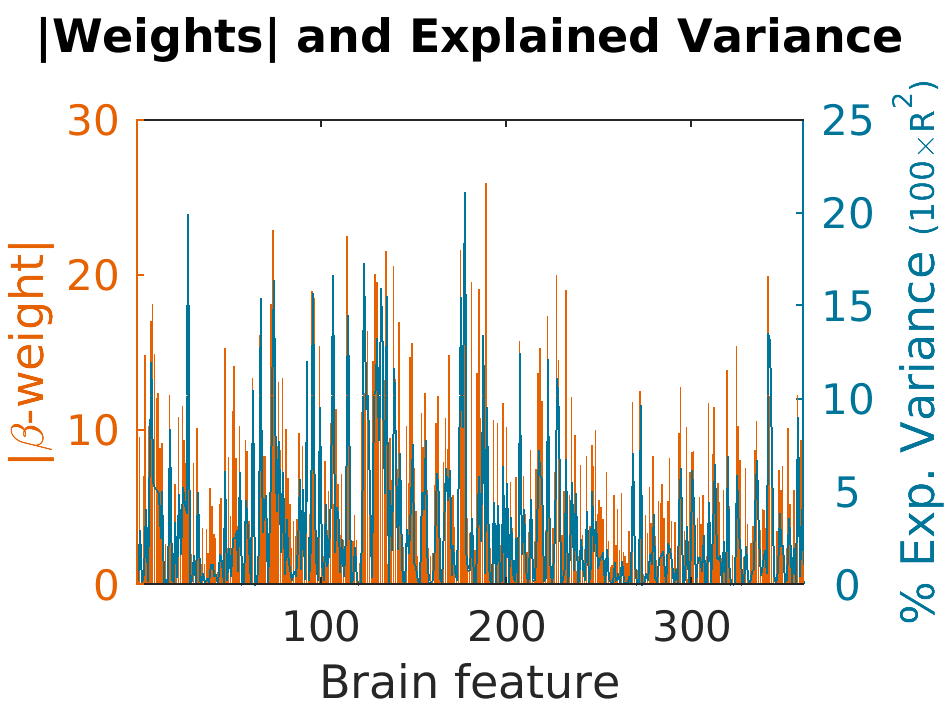 AbsWeights explainedVariance by brainFeature
